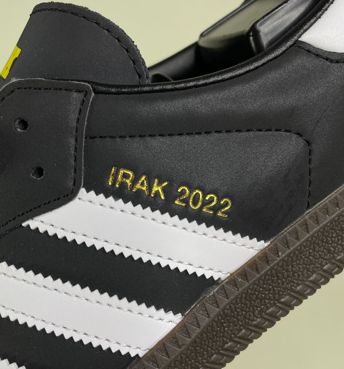 Adidas Samba IRAK Black White Reflective Gum Shoes Men's