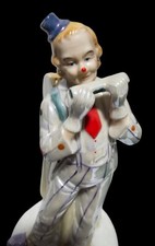 Porcelain Wind up Musical Clown With Drum Plays Send in The Clowns