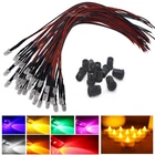 5mm Flickering LED Diodes 20cm 12V Pre-wired Red Yellow  Clear Lens candle Light