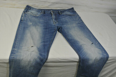 BUFFALO DAVID BITTON EVAN-X Sz. 36 x 32 Men BlUE Slim Straight Leg Stretch Jeans