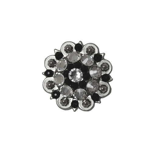 Concho de cristal azabache equino American Heritage negro y plateado - Imagen 1 de 3
