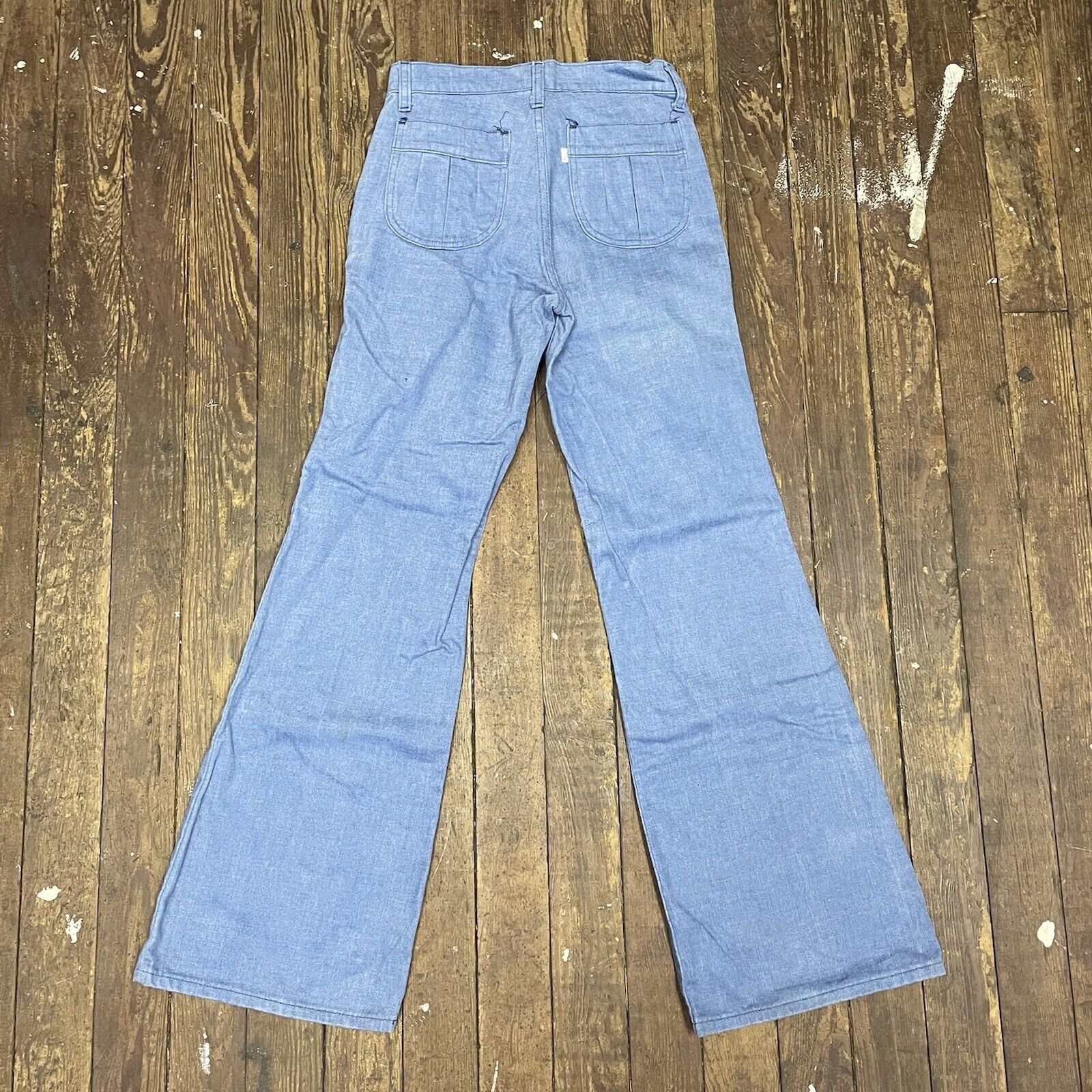 Vintage Levis White Tab Flare Bottoms Cotton Jean Pants 26w 31L 70s 80s