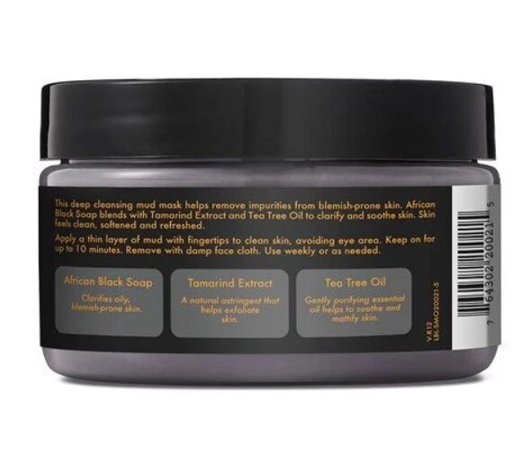 Shea Moisture African Black Soap Clarifying Mud Mask With Tea Tree Oil 4oz - Image 3 of 4