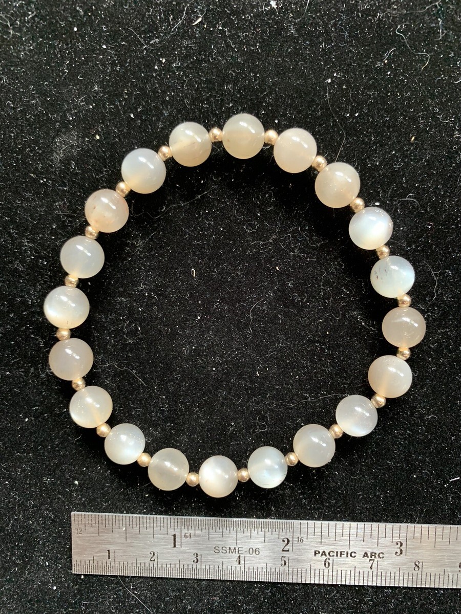LUXI Bead Bracelet AAA Natural Flash Sunstone 10k Gold Pagan Sun