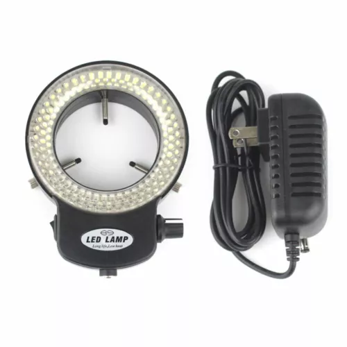 144 LED Bulbs Microscope Ring Light Illuminator Lamp US Plug Adjustable Control