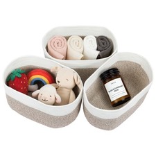 3 Set of Cotton Rope Storage Baskets (29x26x22cm) – Ideal for Towels, Blankets