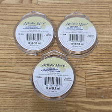 New. Artistic Wire Tarnish Resistant Brass Craft Wire 18GA 10yd. 3ct