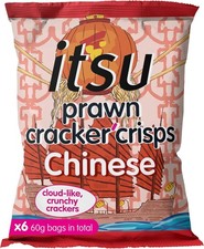 itsu Prawn Cracker Crisps Chinese Hoisin Flavour 60g | Sharing Bag | Healthy Sn