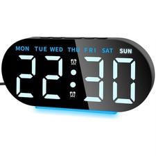 Alarm Clock Digital Radio-Controlled Clock with LED Display,Digital Alarm