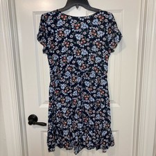 Loft Floral Godet Drawstring Dress Size LP