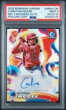 2025 BOWMAN CHROME MELT MASHERS AUTO CHRISTIAN MOORE 96/99 PSA 9 DNA AUTO 10