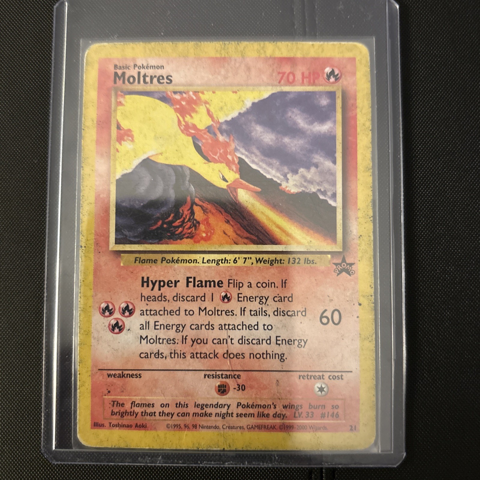 Moltres English Black Star Promo No 21 Pokemon Card - Lightly Played Condition
