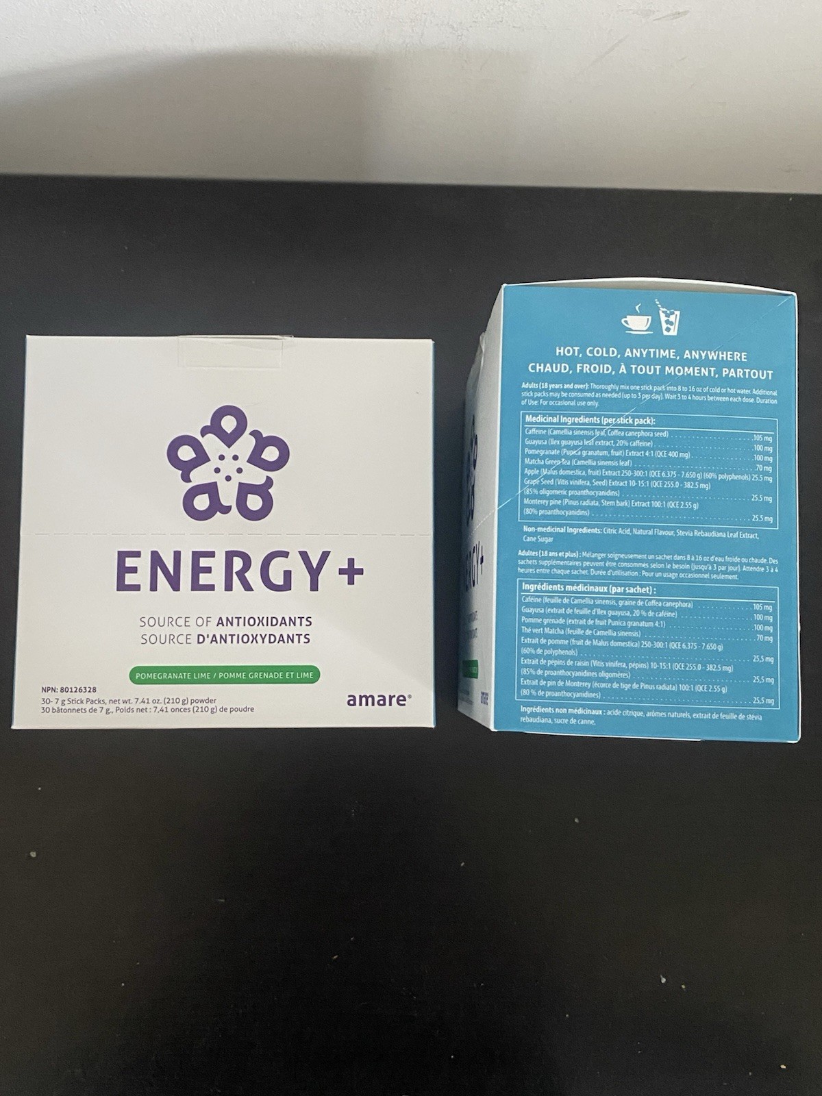 Amare Global Energy+ Pomegranate Lime 30 Sticks 2x - New in Box! Exp 02/2027