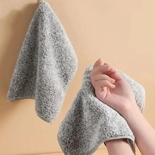 5PCS Bamboo Fiber Absorbent Kitchen Towels Thick Non-Shedding Cleaning Cloth USA