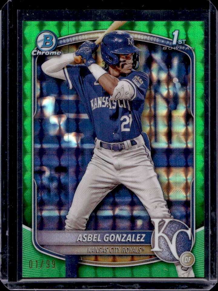 2025 Bowman Asbel Gonzalez Chrome Green Geometric Refractor 1st Prospect #1/99
