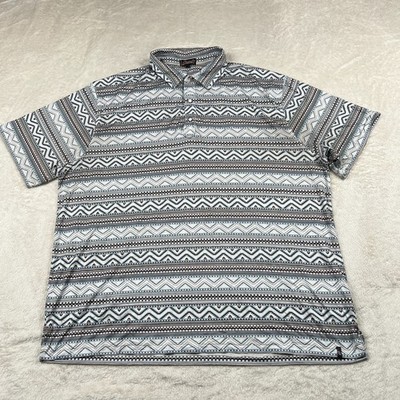 Rafter C Polo Shirt Mens XXL Pearl Snap Performance Aztec AOP Stretch Geometric