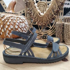 Naot Anika Women's US 10/41 Leather Slingback Sandals Gray Comfort Boho Casual