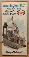1962 ESSO Washington DC & Vicinity Map & Visitor's Guide - Gas Station Map
