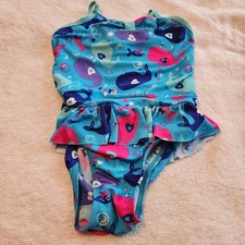 Wonder Kids Girl's 5T 1-piece Bathing Suit Swimsuit Colorful Whales
