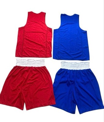 Mizuno Amateur Boxing Uniform Set Red & Blue Top L Bottom M Used