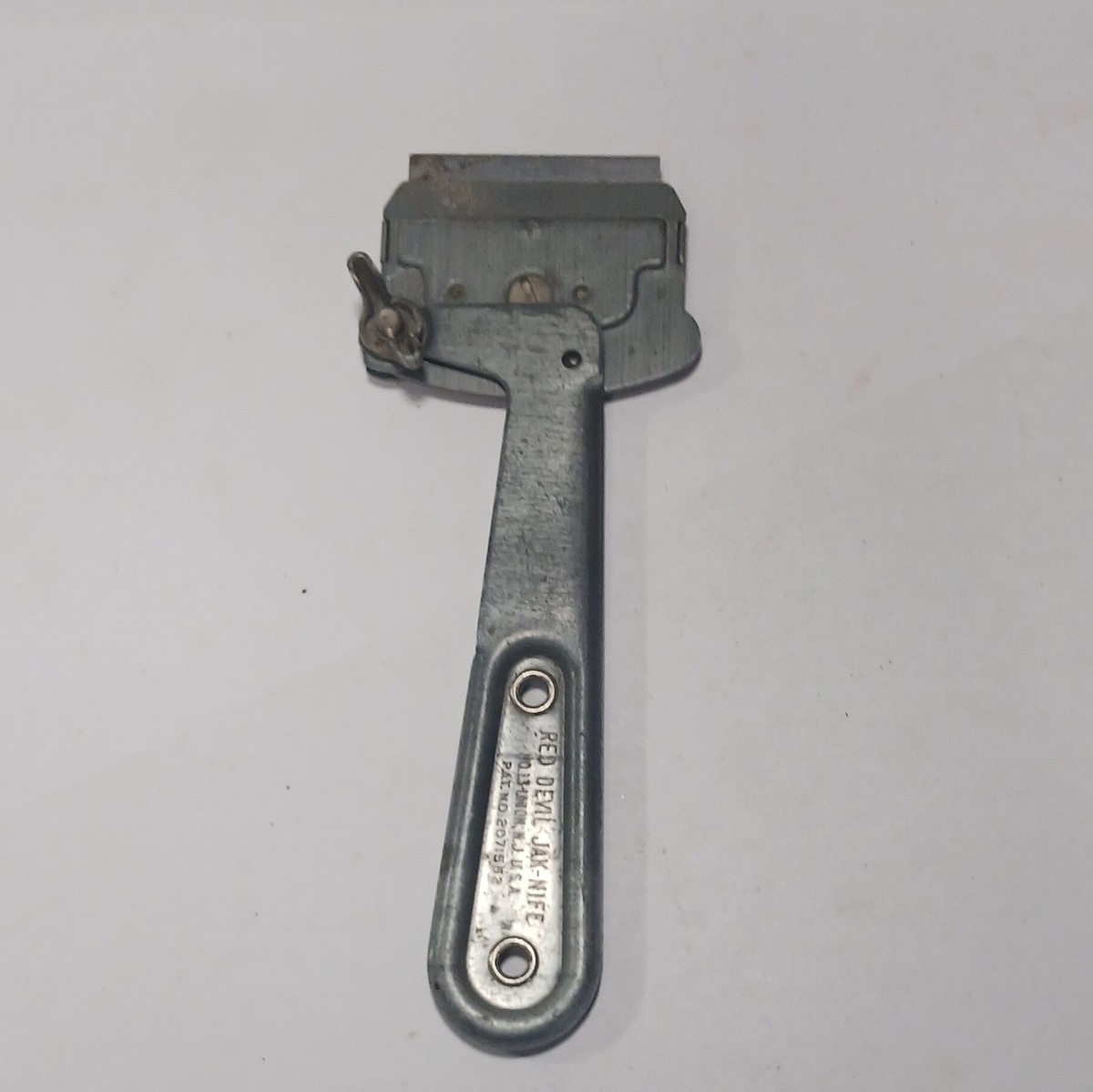 VINTAGE RED DEVIL JAK-NIFE, NJ #13 METAL FOLDING SCRAPER KNIFE No