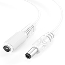 DC Verlängerungskabel 12V 5,5mm x 2,1mm Stecker Kabel Buchse Kupplung Weiß