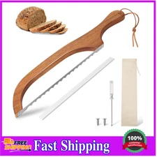 15.7 in Serrated Bread Slicer, Sourdough Bread Knife, Stainless Steel Bow Knife