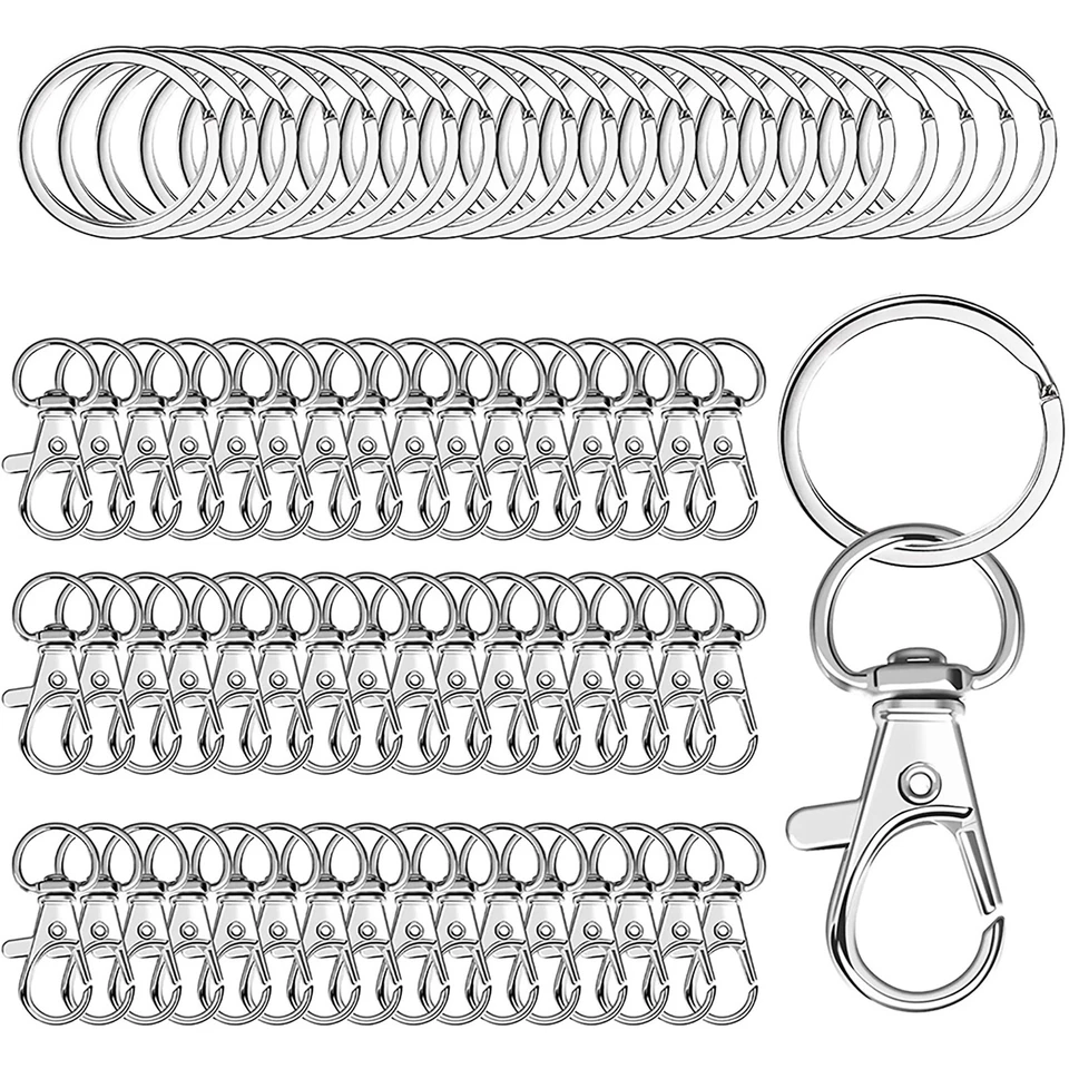 50Set Alloy Swivel Key Chain Clip Lanyard Keychain Hook For Lobster Clasp - Image 3 of 4