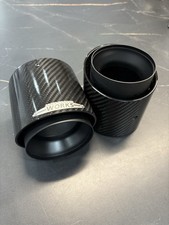 MINI COOPER S JCW CARBON FIBER BLACK EXHAUST TIPS PAIR F54 F55 F56 F57