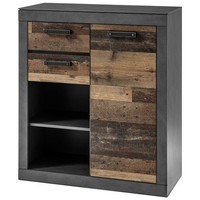 Anrichte Kommode Sideboard Industrial Wohnzimmerschrank Grau Eiche 2 SchubkäSten