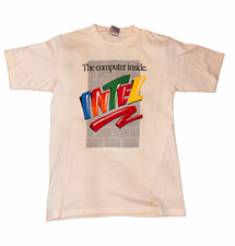 Vintage 90s Intel “The computer inside” Promo T-Shirt Size L Oneita