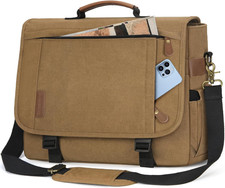 Messenger Bag for Men 17-17.3 Inch Laptop Bag Water-Resistant Canvas Computer Sh