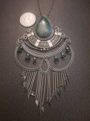 Hermoso collar colgante tribal tono plata del suroeste 😍 ¡MIRA!! - Imagen 6 de 7