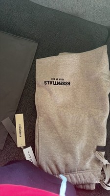 Fear of God Essentials Dark Oatmeal Cotton Sweatpants Men s Size S Logo