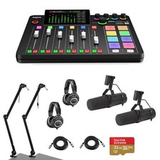 Rode RODECaster Pro II Integrated Audio Production Studio Console Bundle with 2x