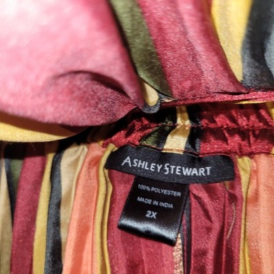 Lovely fall colored pleated satin maxi skirt 2X Ashley Stewart