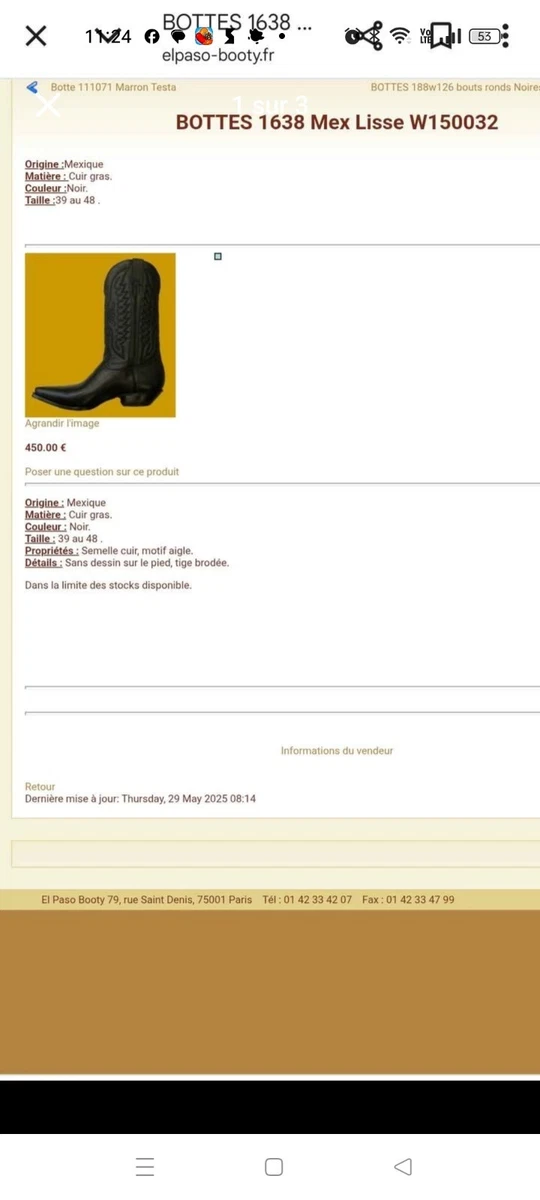 Justin Mens Western Boots, Brown, 9 1/2 D, NWT, No Box