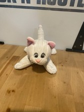 Pound Purries Cat Plush Grey Kitty Stuffed Animal Toy 8" Pink Removable Collar