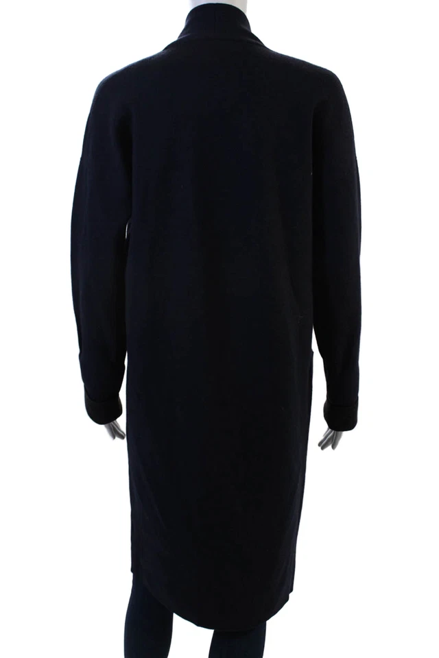 Theory Unisex Cardigan Dark Blue Wool Blend Long Sleeve Solid Size PP - Image 3 of 4