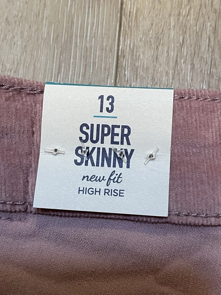 NWT American Rag Cie High Rise Super Skinny Corduroy Pants Dusty Rose Pink Sz 13 - Image 2 of 4