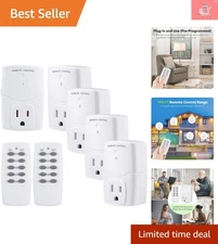 Effortless Control: Wireless Remote Outlet Switch with 5 Outlets & Strong Signal