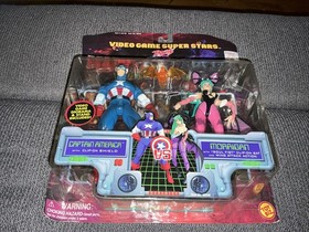 Video Game Super Stars-Marvel Capcom-Captain America vs Morrigan Figures-SEALED