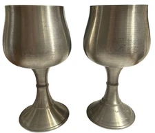 Huntly Silcraft Leadless Pewter Goblets Melbourne Australia - Set of Two