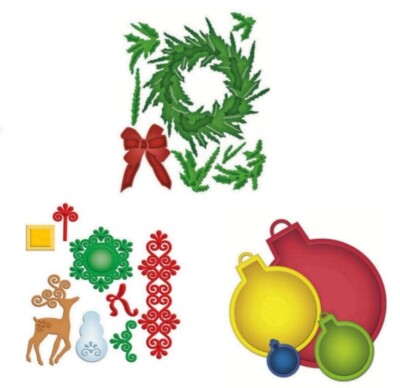 Stanzschablone Weihnachten Christmas Kugeln, Spellbinders Shapeabilities S4 S5