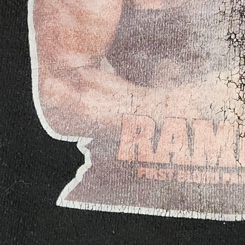 Rambo VHS PROMO anni 80 raro girocollo uomo taglia L nero sangue sport II vintage - Foto 3 di 14