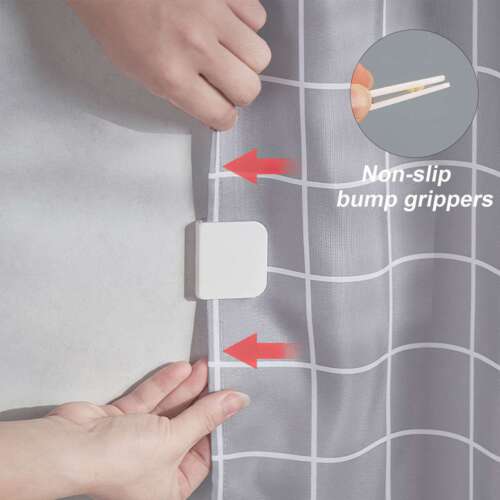 Shower Curtain Clips Shower Windproof Splash Guard Self Adhesive Curtain Clip - Picture 5 of 14