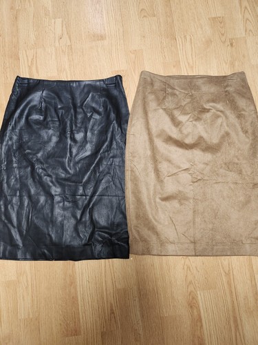 Two Women's Size 6 Skirts, 1 Faux Leather, 1 Faux Suede