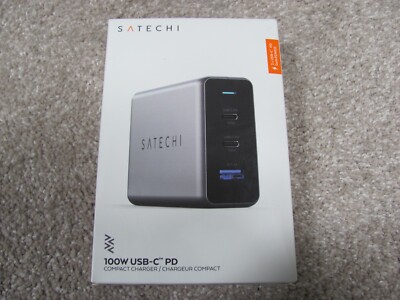 Brand New Satechi 100W USB-C PD 3-Port USB Type-C/USB Type-A GaN Travel Charger