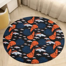Denver Broncos Fans Circular Coral Velvet Floor Mat 31.5in Home Decorative