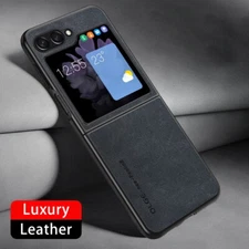 Phone Case For Samsung Galaxy Z Flip6 Flip5 Flip4 Leather ShockProof Slim Cover